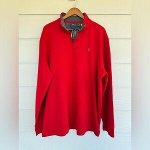 Polo Ralph Lauren Estate Rib Quarter Zip Pullover Men’s XXL Red Pony Logo NWT